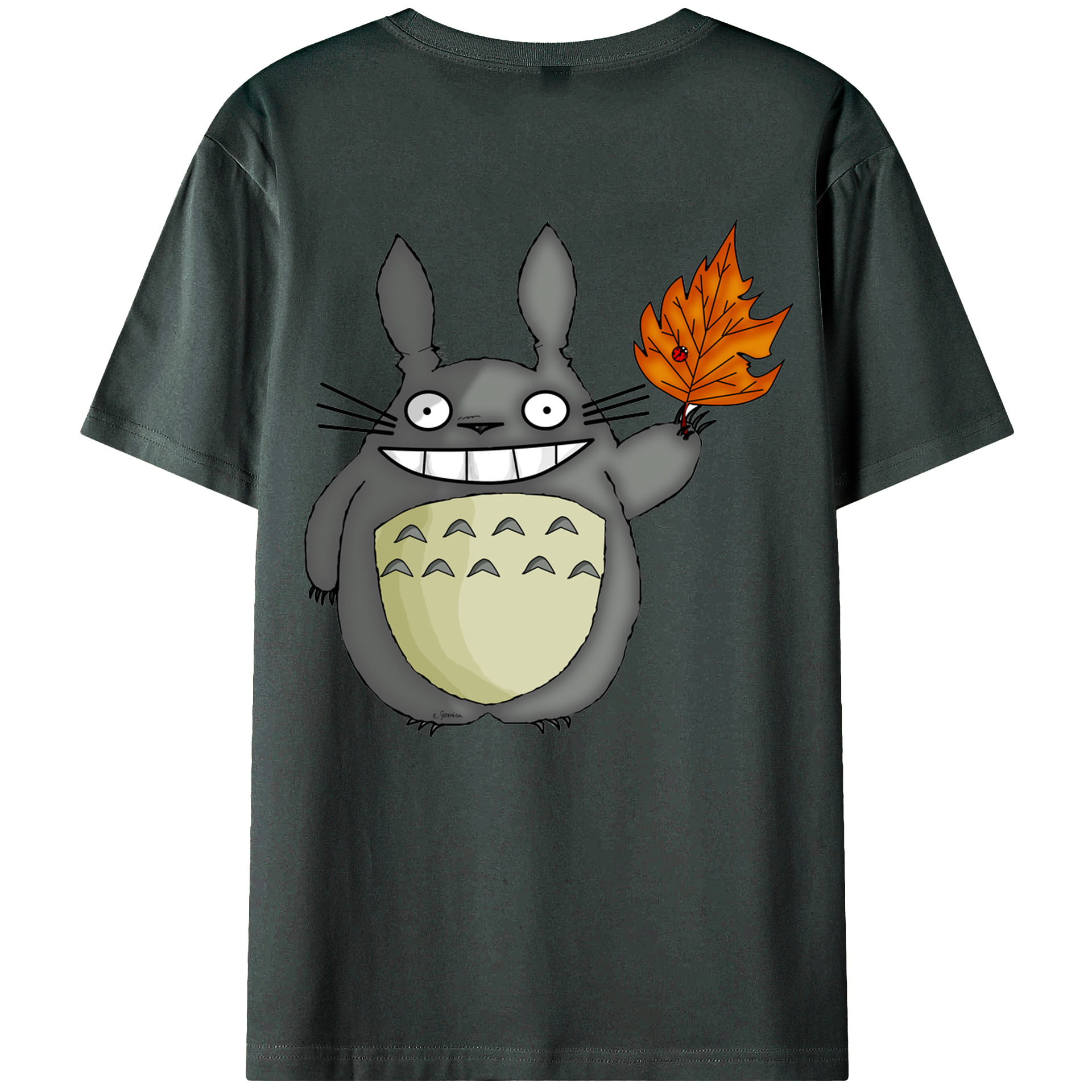 （画像用） となりのトトロ 草壁メイ 草壁サツキ My Neighbor Totoro Satsuki Kusakabe Mei Kusakabe 綿100％ メンズ半袖Tシャツ（バックプリント） 通気性